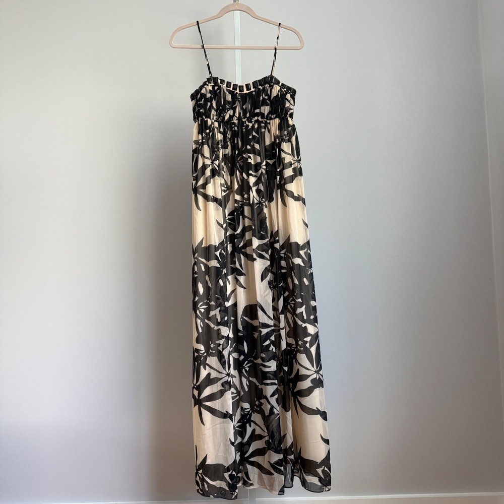 BCBG Paris Floral Maxi Dress Gemstone Luxury sz 4 Sleeveless‎ Elegant Summer